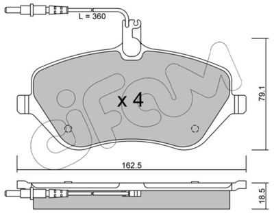 Комплект тормозных колодок, дисковый тормоз 822-601-0