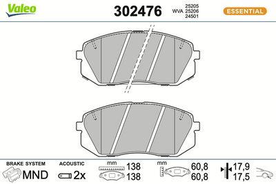 SET PLACUTE FRANA FRANA DISC VALEO 302476