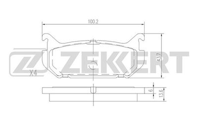 Комплект тормозных колодок, дисковый тормоз ZEKKERT BS-2037 для MAZDA XEDOS