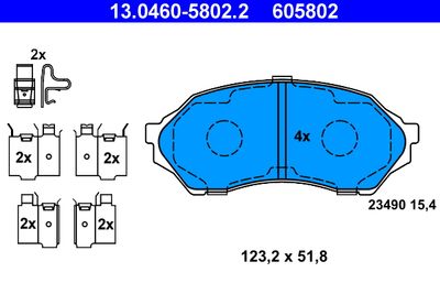 Комплект тормозных колодок, дисковый тормоз 13.0460-5802.2