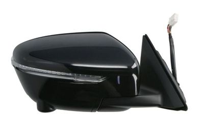 Zijspiegel Rechts (elektrisch, in reliëf, met verwarming, assistent rijstrookverandering, under-coated, met indicator, met camera) past: NISSAN ROGUE II, X-TRAIL III T32 01.14-08.22