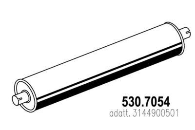 Средний / конечный глушитель ОГ ASSO 530.7054 для MERCEDES-BENZ T2/LN1