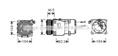 AVA-QUALITY-COOLING CNAK201 Компресор кондиціонера для FIAT (Фиат)