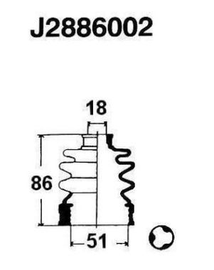 NIPPARTS J2886002 Пыльник шруса для DAIHATSU