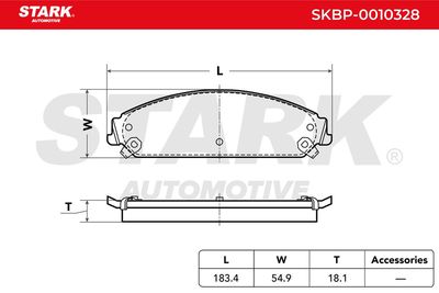 комплект спирачно феродо, дискови спирачки STARK SKBP-0010328