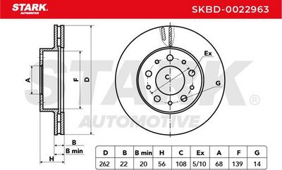 спирачен диск STARK SKBD-0022963