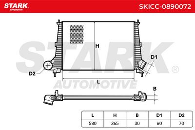 интеркулер (охладител за въздуха на турбината) STARK SKICC-0890072