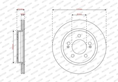Remschijf set (2 stuks) Achter Links/Rechts past: SSANGYONG MUSSO, REXTON 2.0/2.2D 07.17-