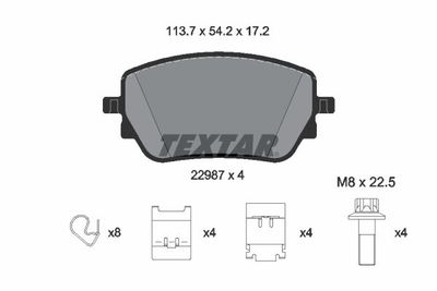 Комплект тормозных колодок, дисковый тормоз TEXTAR 2298701 для MERCEDES-BENZ GLB