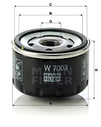 Масляный фильтр MANN-FILTER W 7003 для FIAT PANDA
