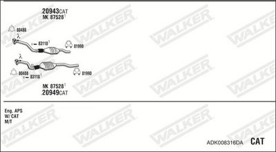 Изпускателна система WALKER ADK008316DA