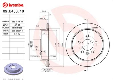 Tarcza hamulcowa BREMBO 09.B456.10