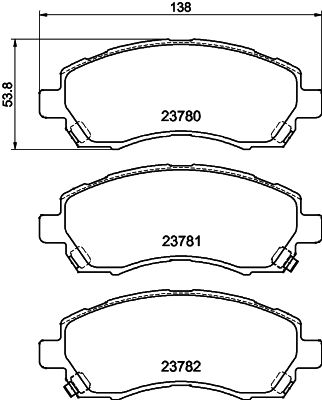 Комплект тормозных колодок, дисковый тормоз HELLA 8DB 355 027-931 для SUBARU LEGACY