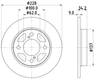 Тормозной диск HELLA 8DD 355 132-041 для SUZUKI BALENO