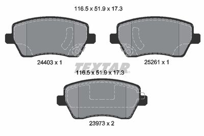 Bremsbelagsatz, Scheibenbremse TEXTAR 2440301