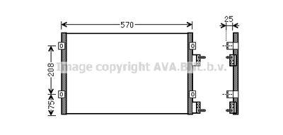 Конденсатор, кондиционер AVA QUALITY COOLING CR5110 для CHRYSLER PT CRUISER