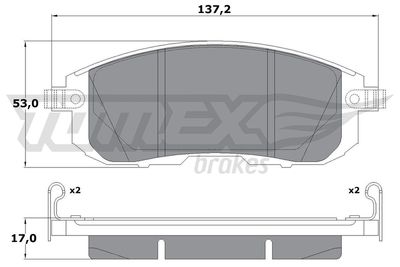 Комплект тормозных колодок, дисковый тормоз TOMEX Brakes TX 17-56 для INFINITI I35