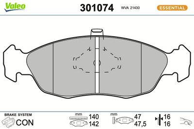 SET PLACUTE FRANA FRANA DISC VALEO 301074