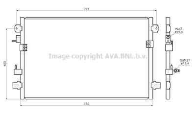 Конденсатор, кондиционер AVA QUALITY COOLING CR5149 для CHRYSLER PACIFICA