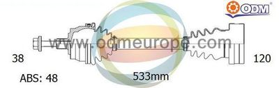 Multiparts 18-213401 Полуось в сборе для VW TRANSPORTER IV Автобус (70B, 70C, 7DB, 7DK, 70J, 70K, 7DC, 7