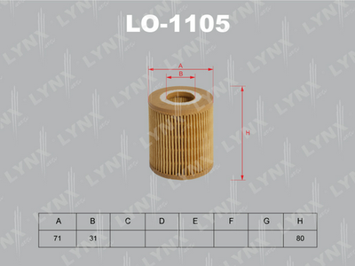 LO-1105 LYNXauto Масляный фильтр