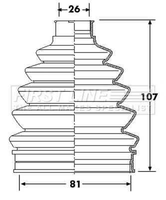 Bellow, drive shaft FIRST LINE FCB6215