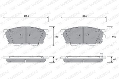 WEEN 151-2278 Тормозные колодки и сигнализаторы  для MAZDA 6 Hatchback (GG) 1.8