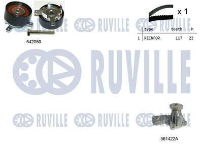Водяной насос + комплект зубчатого ремня RUVILLE 5503041 для FORD ECOSPORT
