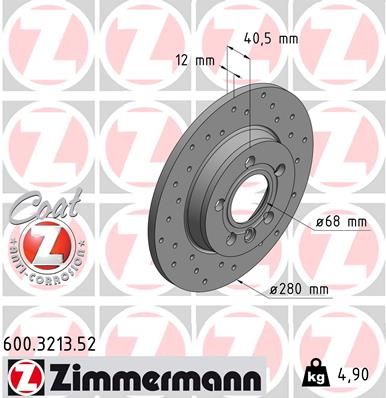 ZIMMERMANN 600.3213.52 Тормозной диск 