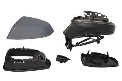 Zijspiegel Links (elektrisch, asferisch, met verwarming, assistent rijstrookverandering, under-coated, met indicator) past: AUDI Q5 FY, Q5 FYT 01.17-12.24