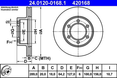 Тормозной диск ATE 24.0120-0168.1 для TOYOTA HILUX