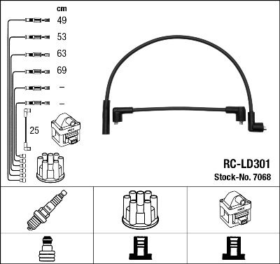 Комплект проводов зажигания NGK 7068 для LADA 111