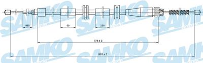 Тросик, cтояночный тормоз SAMKO C1664B для RENAULT KANGOO