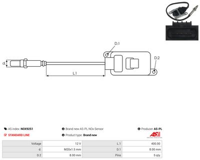 SENZOR NOX INJECTIE ADITIV AS-PL NOX9251 2