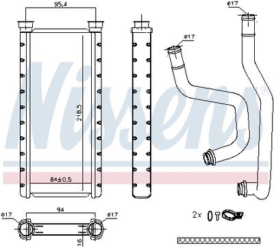 NISSENS Kachelradiateur, interieurverwarming (707183)
