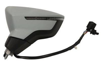 Zijspiegel Links (elektrisch, in reliëf, met verwarming, under-coated, elektrisch opklapbaar, met indicator) past: SEAT ARONA KJ, IBIZA V 6F 06.17-