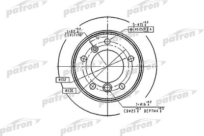 Тормозной диск PATRON PBD4087 для VW LT