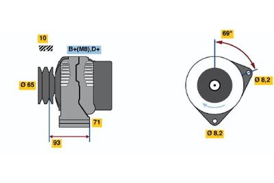 Генератор BOSCH 0 123 500 005 для VOLVO 960