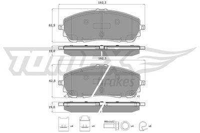 TOMEX Brakes Stabdžių trinkelių rinkinys, diskinis stabdys
