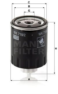MANN-FILTER WK 718/2 Паливний фільтр 