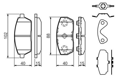 Комплект тормозных колодок, дисковый тормоз BOSCH 0 986 494 312 для SUZUKI SUPER