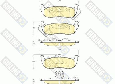 Комплект тормозных колодок, дисковый тормоз GIRLING 6141375 для JEEP COMMANDER