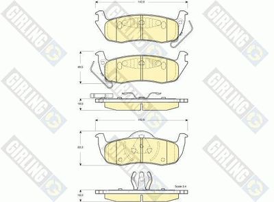 Комплект тормозных колодок, дисковый тормоз GIRLING 6141375 для NISSAN TITAN