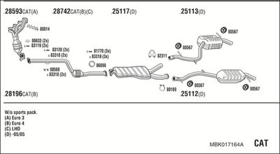 Układ wydechowy WALKER MBK017164A