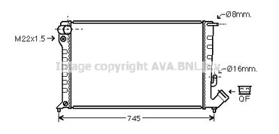 Радиатор, охлаждение двигателя AVA QUALITY COOLING CNA2153 для CITROËN BERLINGO