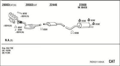 Układ wydechowy WALKER REK011494A