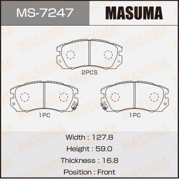 Комплект тормозных колодок MASUMA MS-7247 для SUBARU LEGACY