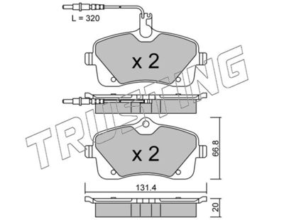 TRUSTING 870.0 Тормозные колодки и сигнализаторы для PEUGEOT 407 (6D_) 2.0 HDi 135 (6DRHRH, 6DRHRE, 6DRHRG, 6DRHRJ)