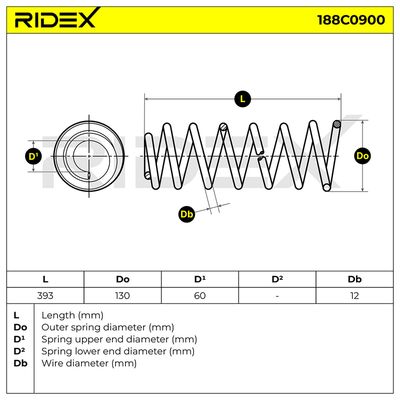 пружина за ходовата част RIDEX 188C0900