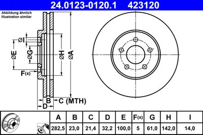 Тормозной диск ATE 24.0123-0120.1 для CHRYSLER SEBRING